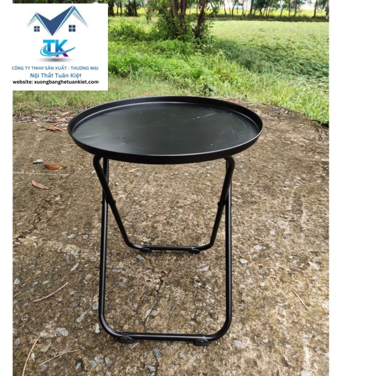 Bàn Trà Chanh Sơn Tĩnh Điện Chân Sắt Màu Đen(Mã Số:BCSSĐ)