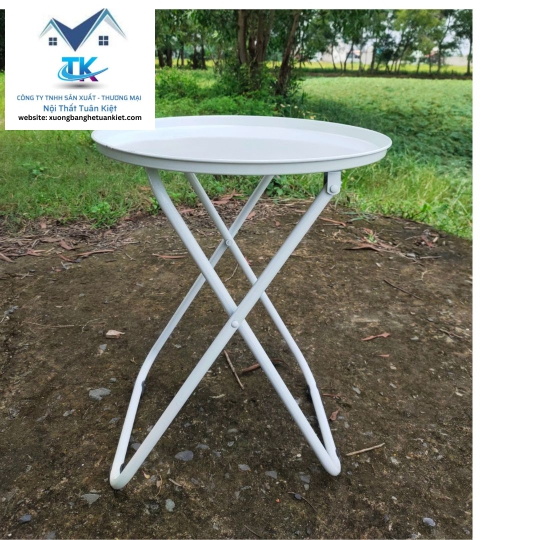 Bàn Trà Chanh Sơn Tĩnh Điện Chân Sắt Màu Trắng(Mã Số:BCSST)