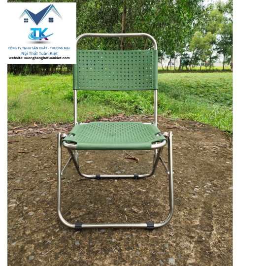 Ghế Xếp Inox Thấp Mũ Nhựa (MÃ SỐ: GXITMNXR)