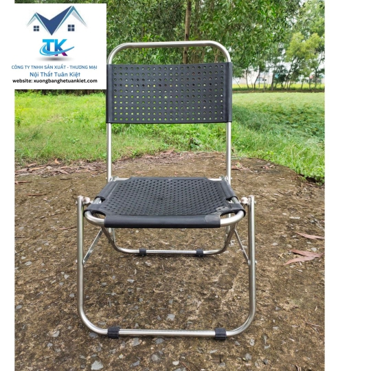 Ghế Xếp Inox Thấp Mũ Nhựa (MÃ SỐ: GXITMNĐE)