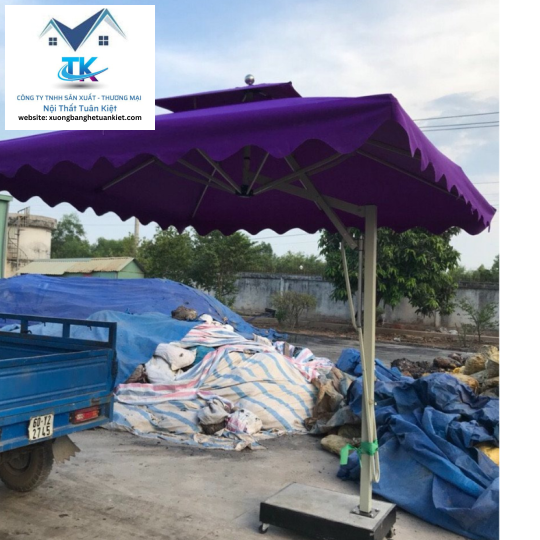 Dù Lệch Tâm Vuông Màu Tím 3m