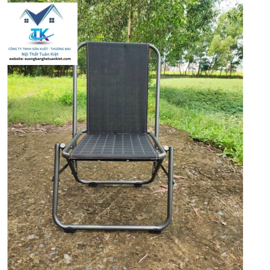 Ghế Sắt Lò Xo Sơn Tĩnh Điện Lưng Thấp Màu Bông Bạc (Mã Số:GSSTTBB)