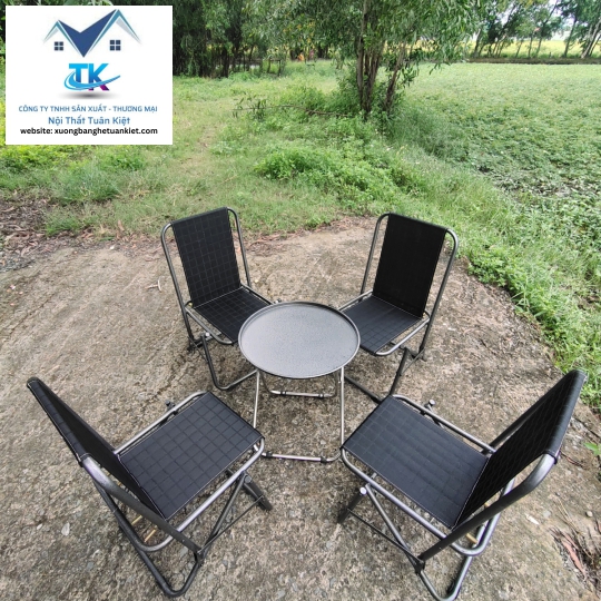 bộ bàn ghế lò xo sơn tĩnh điện lưng cao bông bạc 