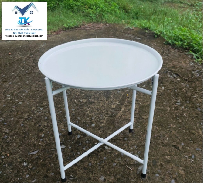 Bàn Trà Chanh Sơn Tĩnh Điện 4 Chân Măt Rời Màu Trắng