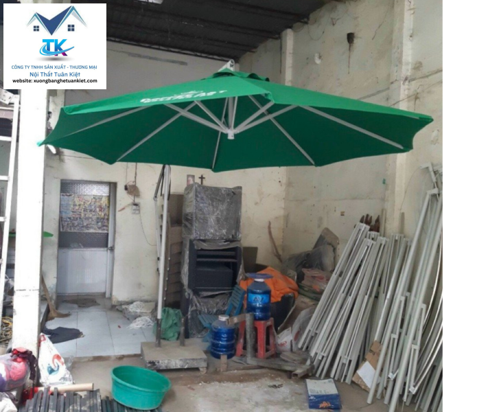 Dù Lệch Tâm Tròn Màu Xanh Lá