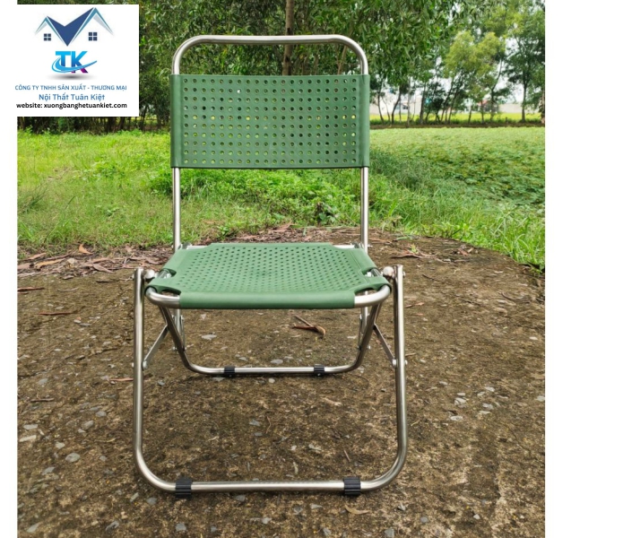 Ghế Xếp Inox Thấp Mũ Nhựa (MÃ SỐ: GXITMNXR)
