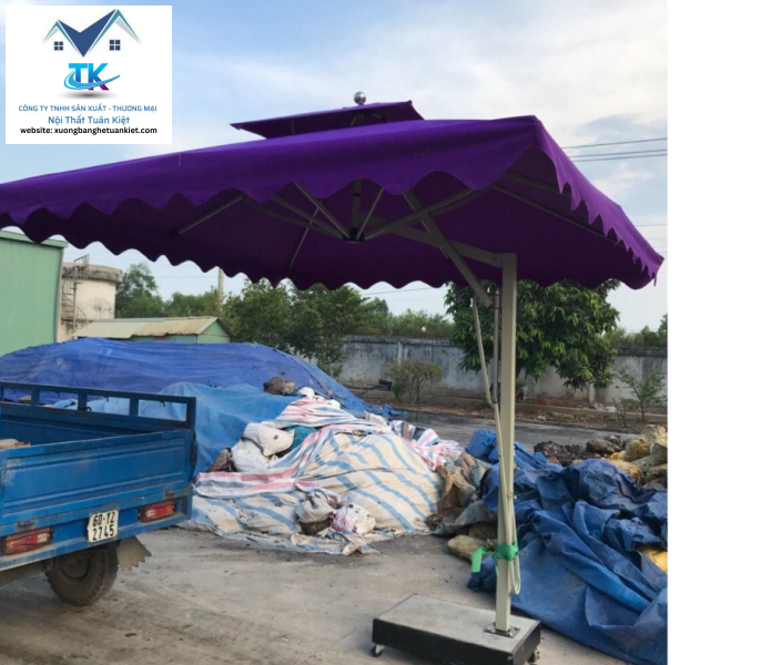 Dù Lệch Tâm Vuông Màu Tím 3m
