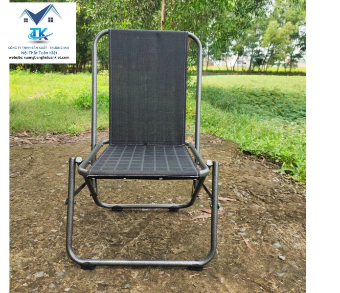 Ghế Sắt Lò Xo Sơn Tĩnh Điện Lưng Thấp Màu Bông Bạc (Mã Số:GSSTTBB)