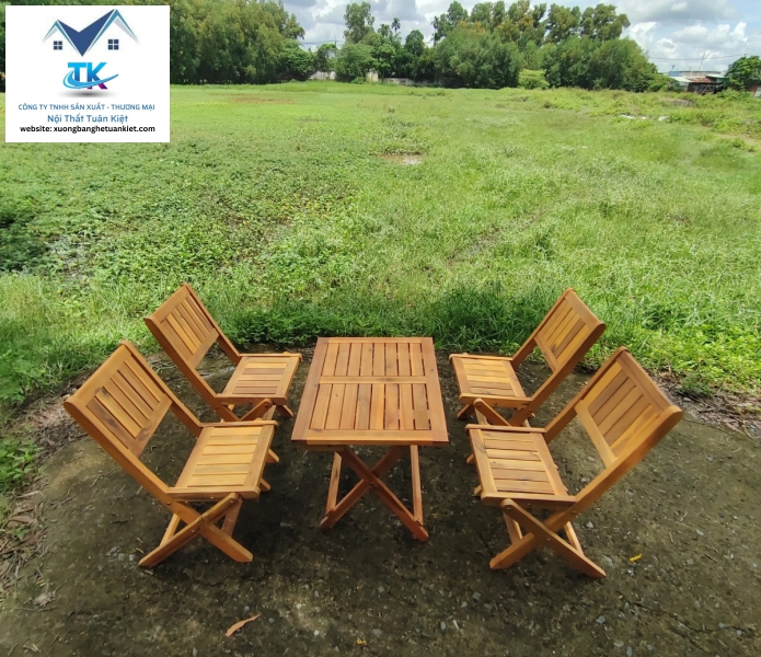 Bộ Bàn Ghế Gỗ Tràm Tự Nhiên Chữ Nhật Nhỏ (Mã Số:BBGGTCNN)