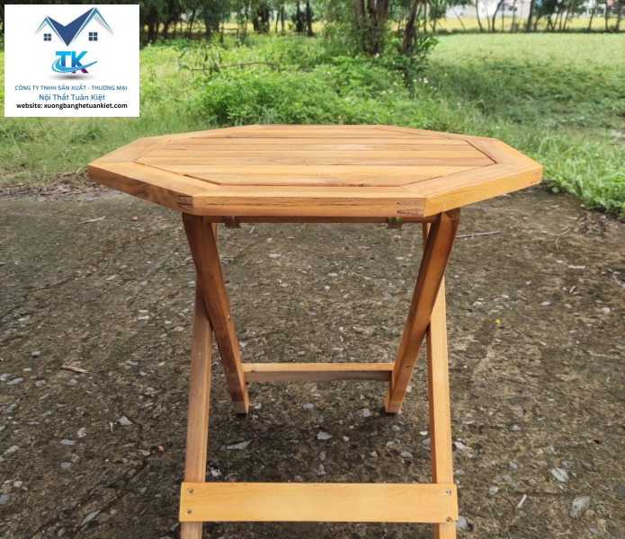 Bàn Gỗ Tràm Tự Nhiên Bát Giác (Mã Số:BGTBG)